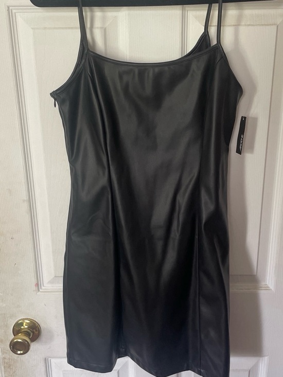 Ardene Dresses & Skirts - Ardene Black Faux Leather Mini Slip Dress